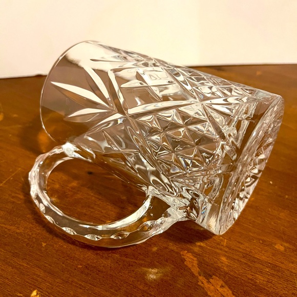 Handcrafted Scalloped Handle Heavy Cut Lead Crystal Beer Mug.  2 Available - Picture 6 of 6